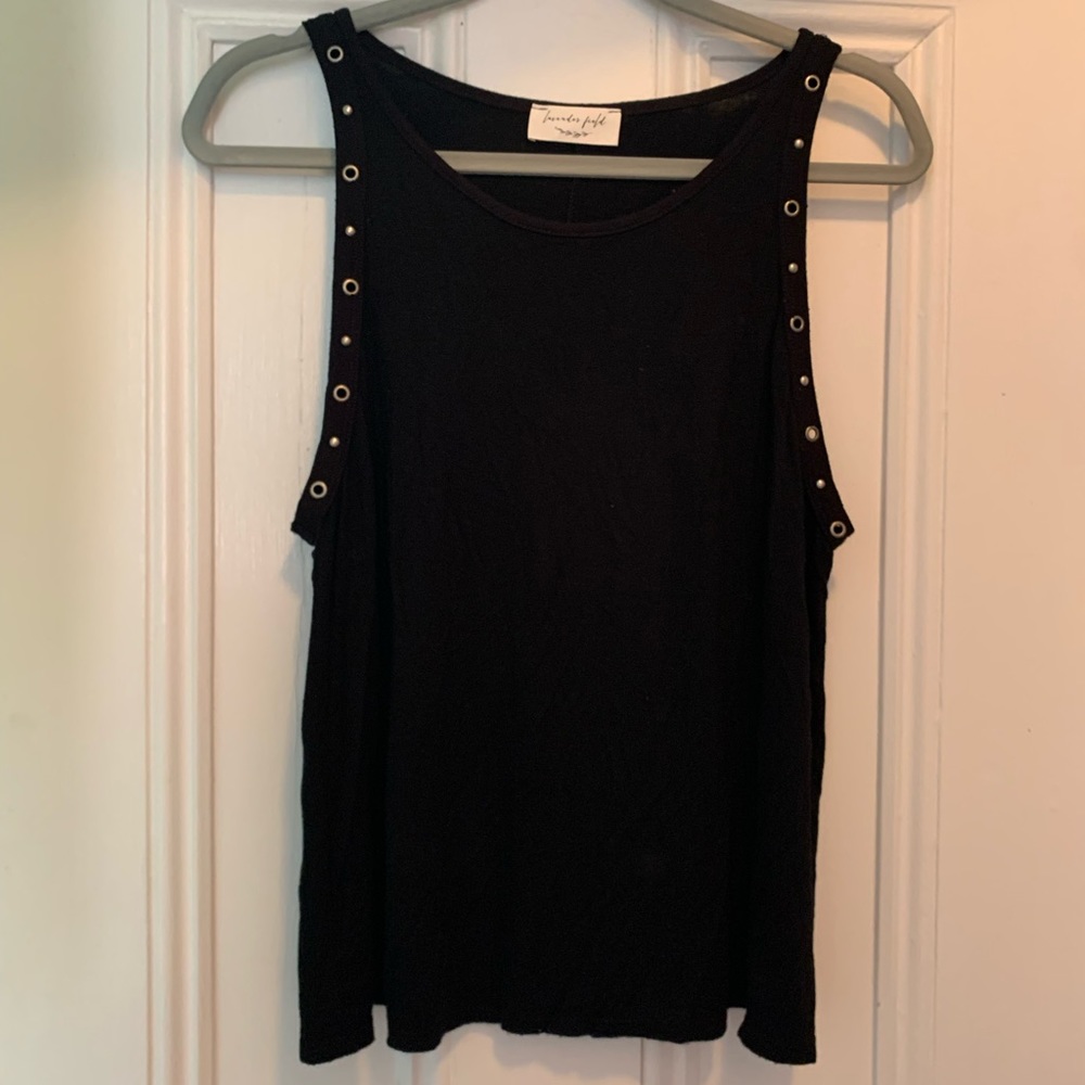 Black Embellished Lavender Field Top